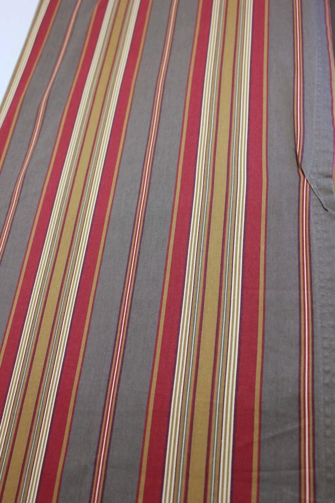 Lodge Stripe Twill Curtain Panels 40×80″ Pair 100% Cotton Canvas Tab Top Rustic