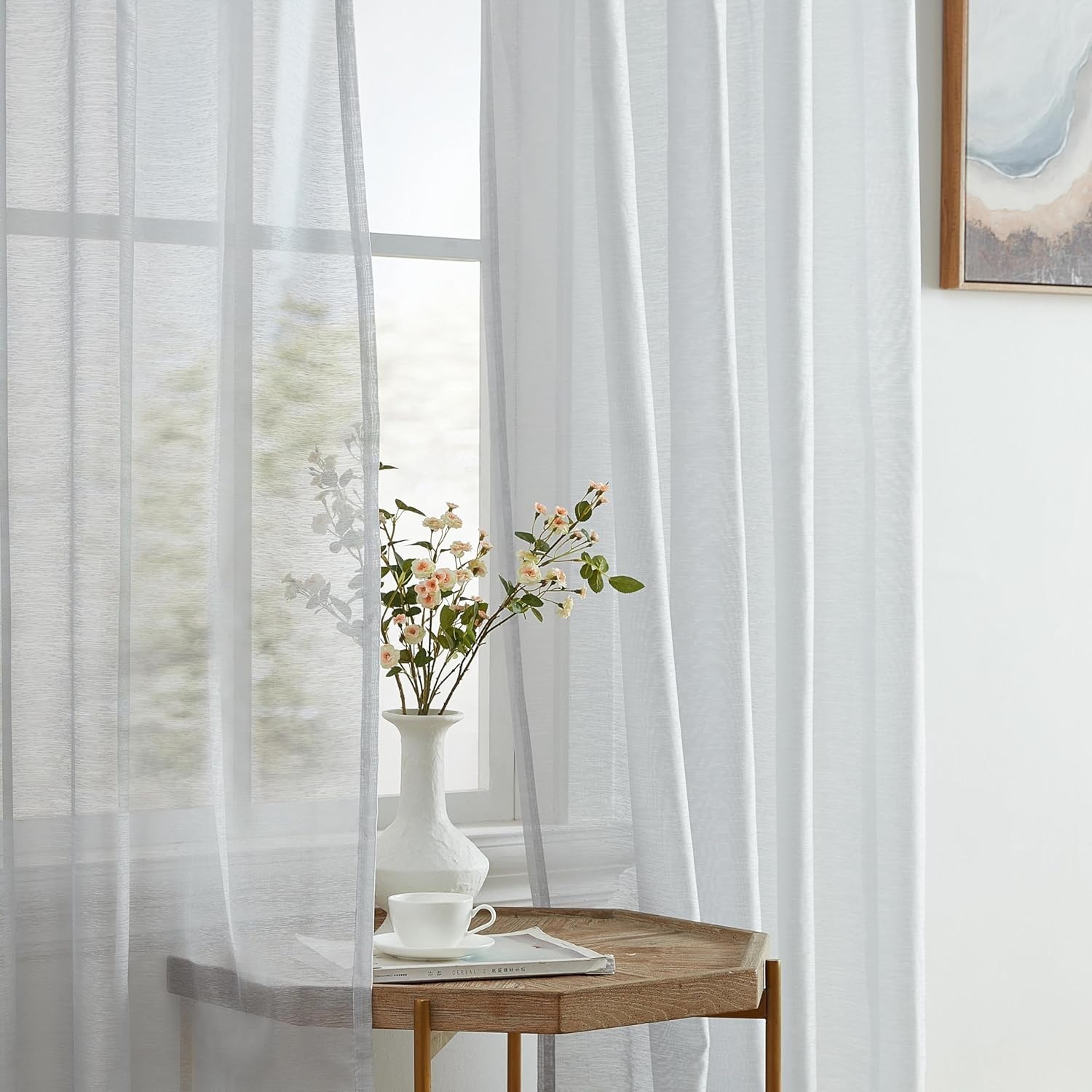 Contemporary 2-Pack Silver Grey Light Filtering Curtain Panels – 54 W x 72 L