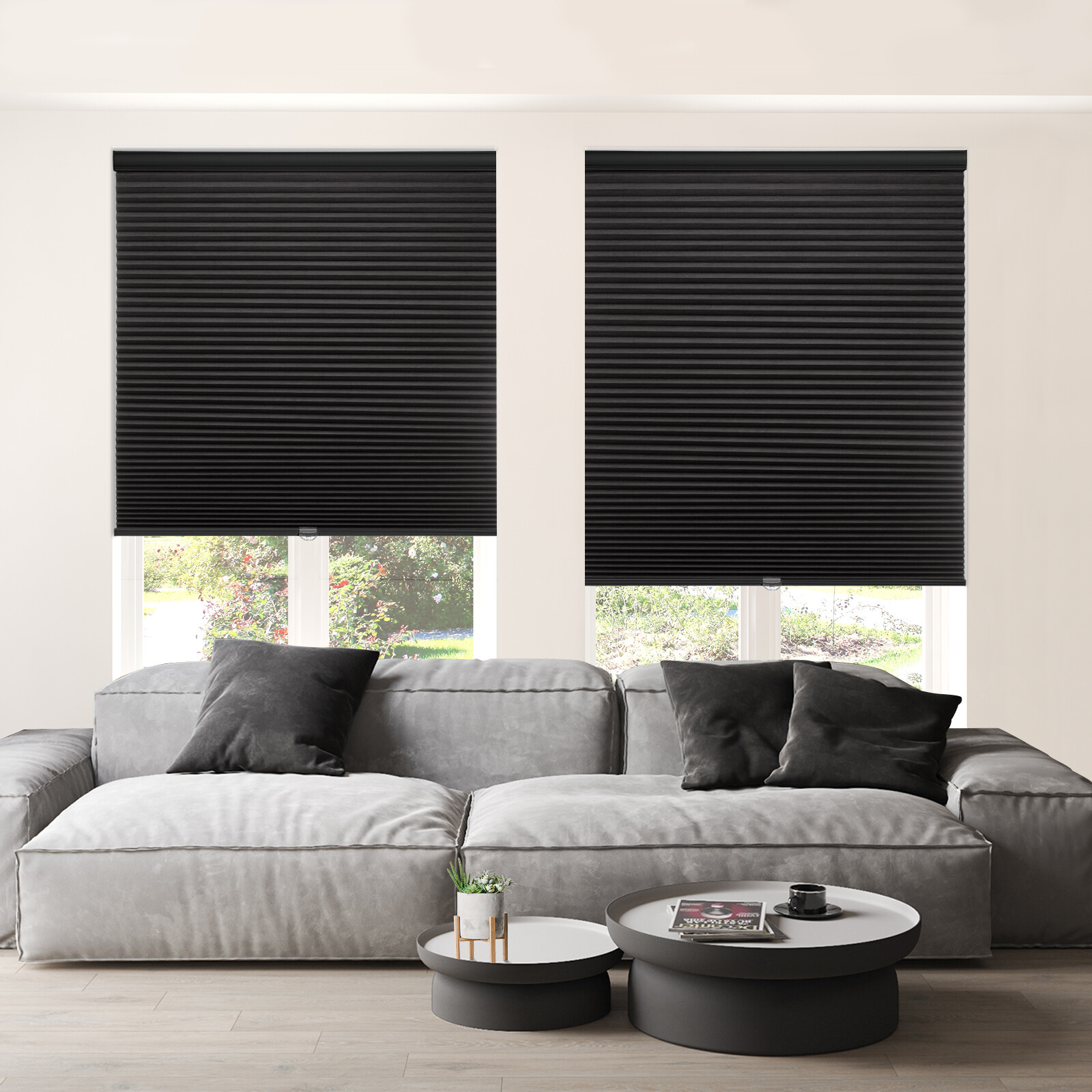 Custom Blackout Cordless Cellular Shades Honeycomb Blinds For Window-Four Colors