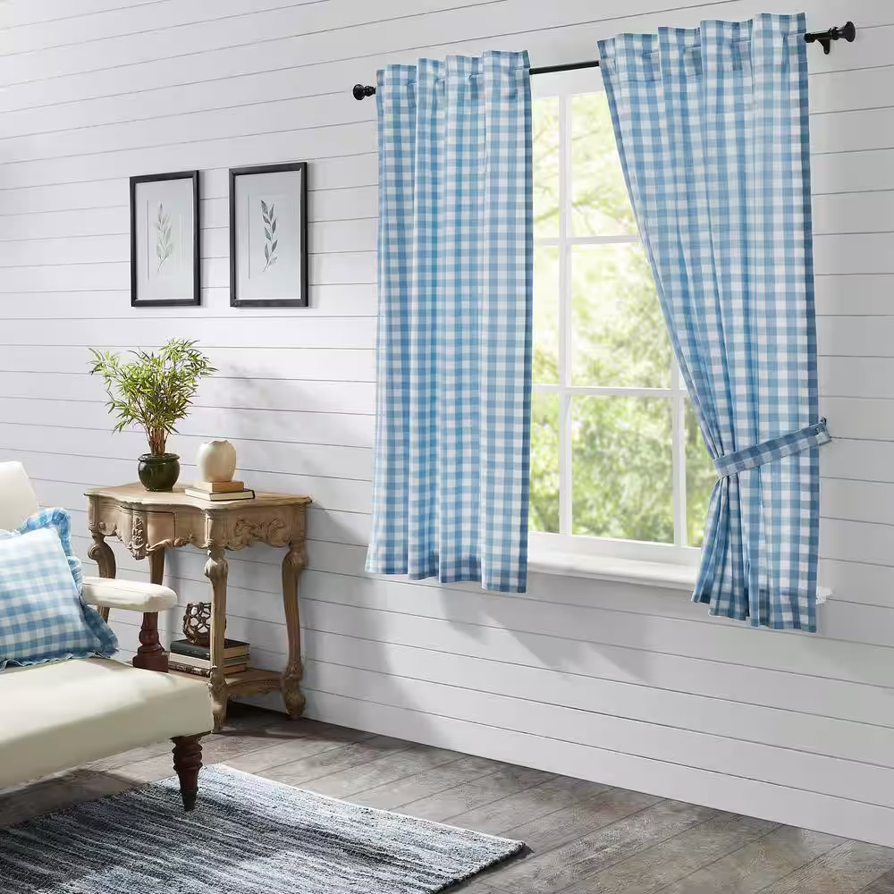 Annie Buffalo Check 36 in W X 63 in L Light Filtering Rod Pocket Window Panel in