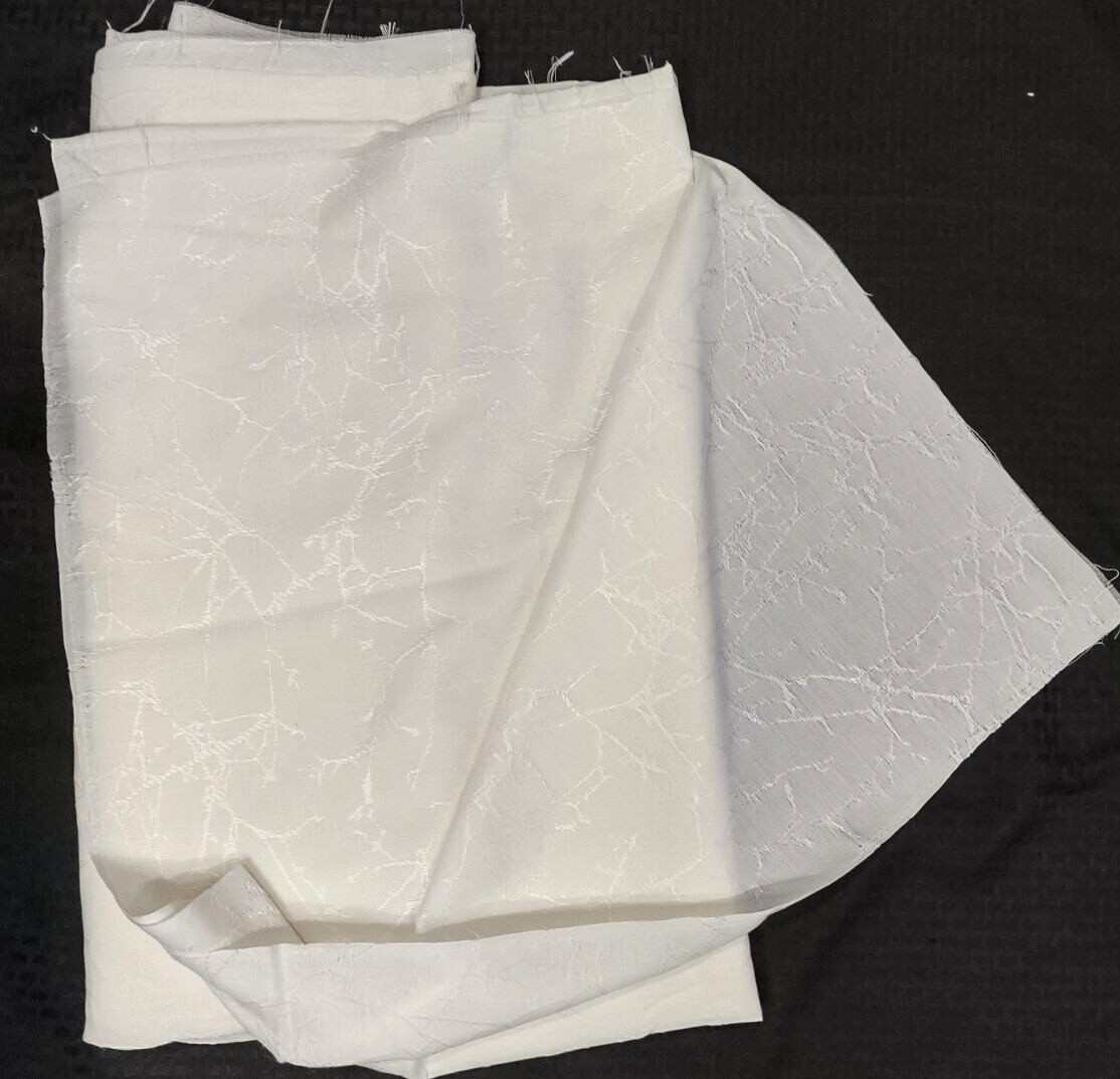 Exclusive Cotton White Embroidered Sheer Fabric for Curtains 101×56 in