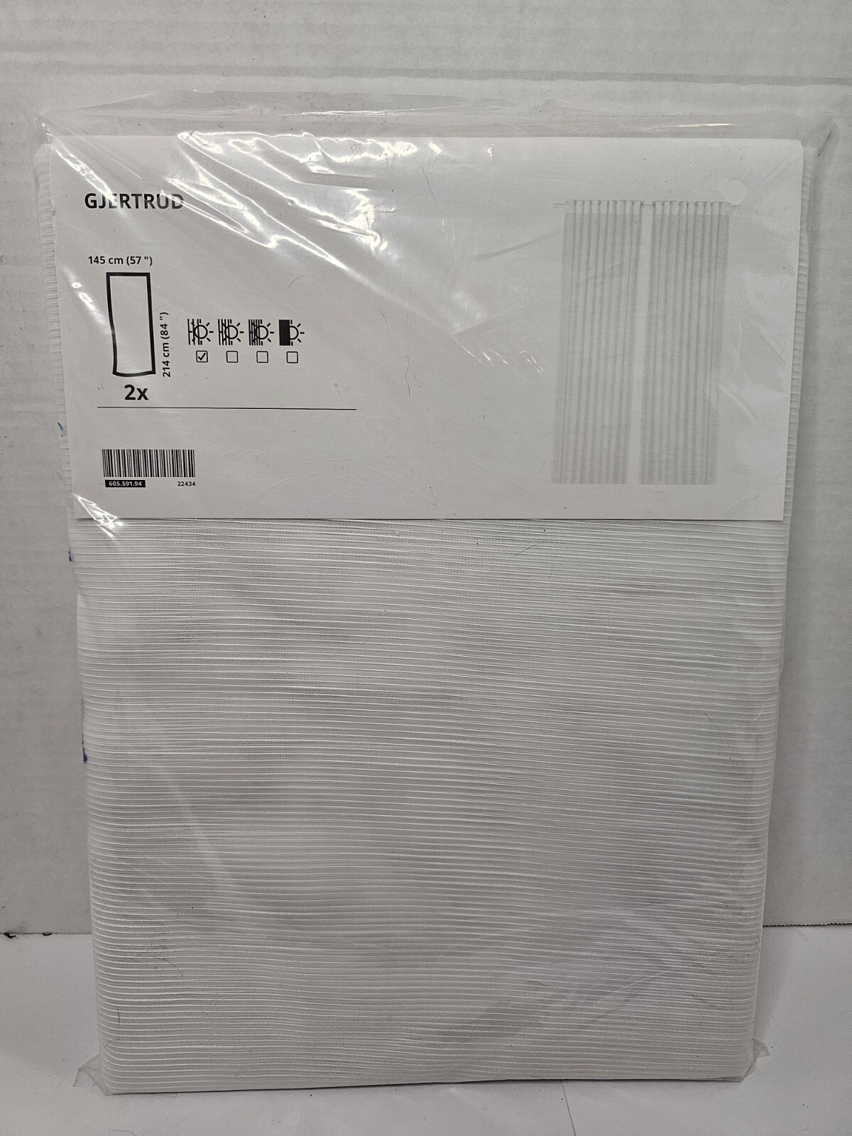 IKEA 901.119.80 Lill Sheer 2 Panels 98 X 110 in Curtain – White