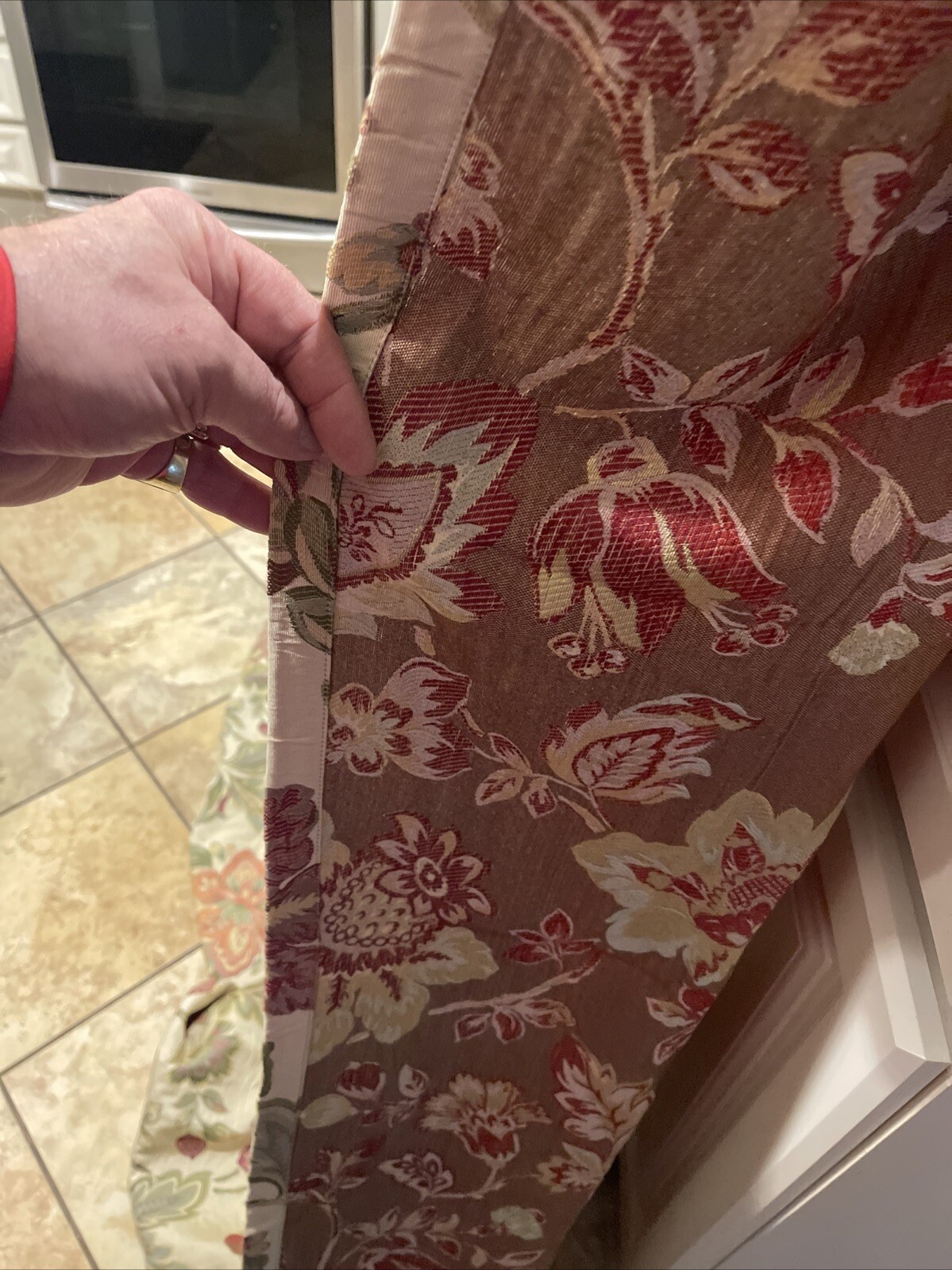 JC Penney Jacobean Pole Top Curtains Drapes Panel Pair 82×42″ Pair