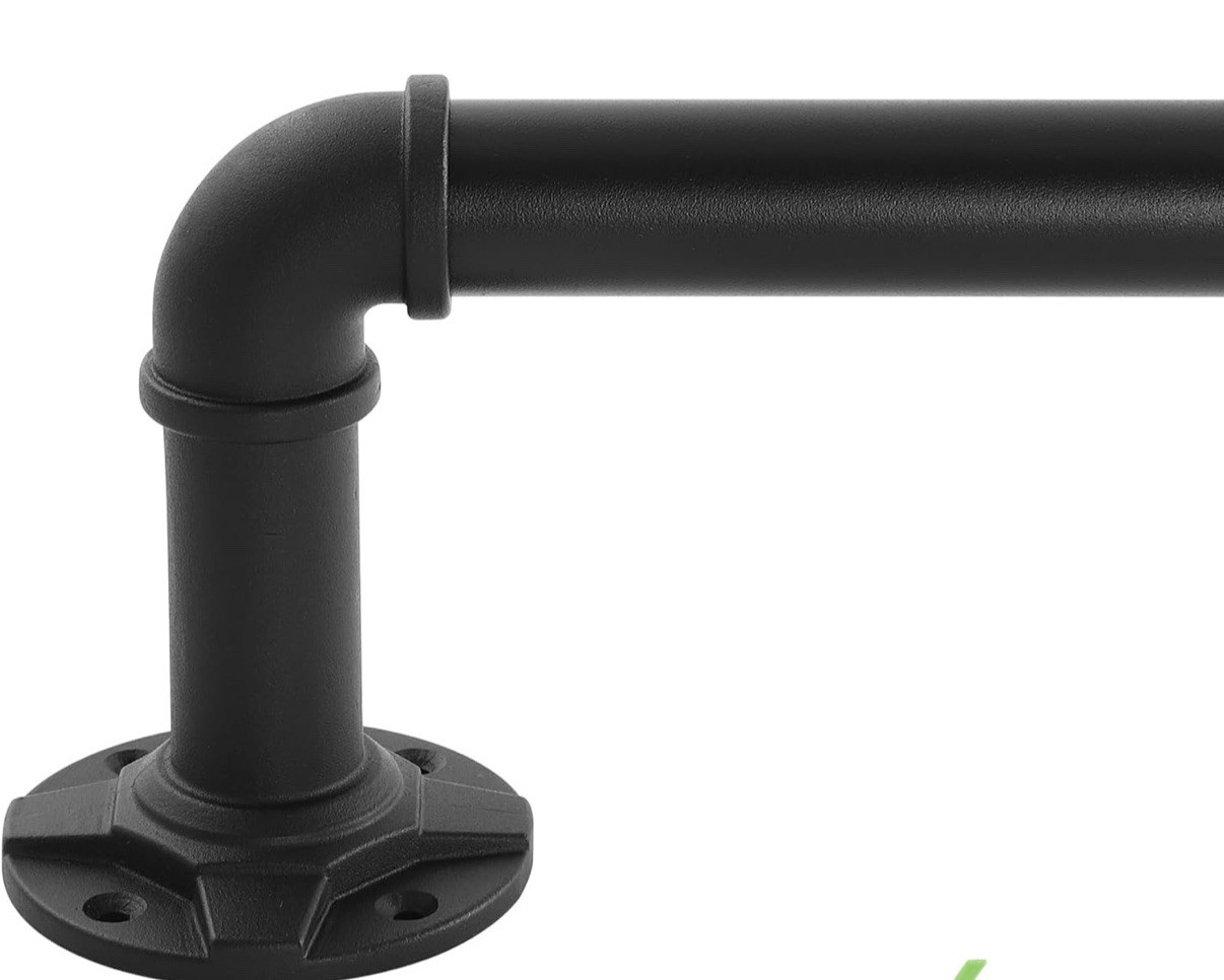 Industrial Curtain Rod Adjustable Black 30-240 inches supports 30 pounds