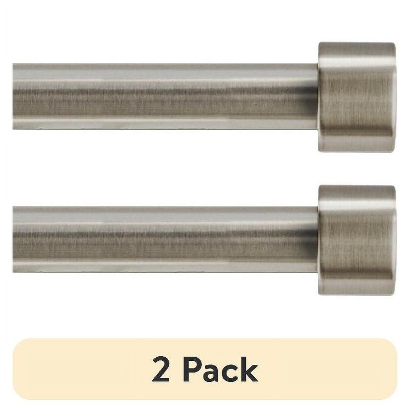 Durable Steel 3/4in Single Curtain Rod Set Adjustable Wall Mount Easy Install US
