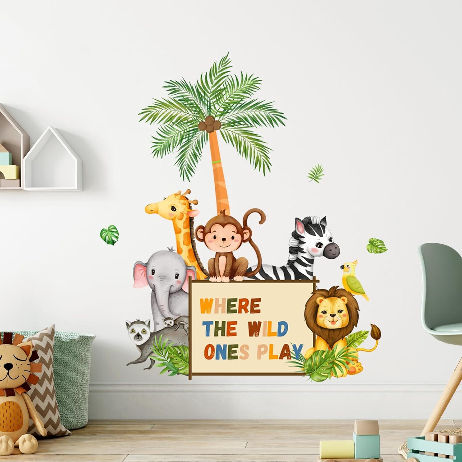 Supzone Jungle Animals Wall Decals Playroom Stickers Where The Wild…