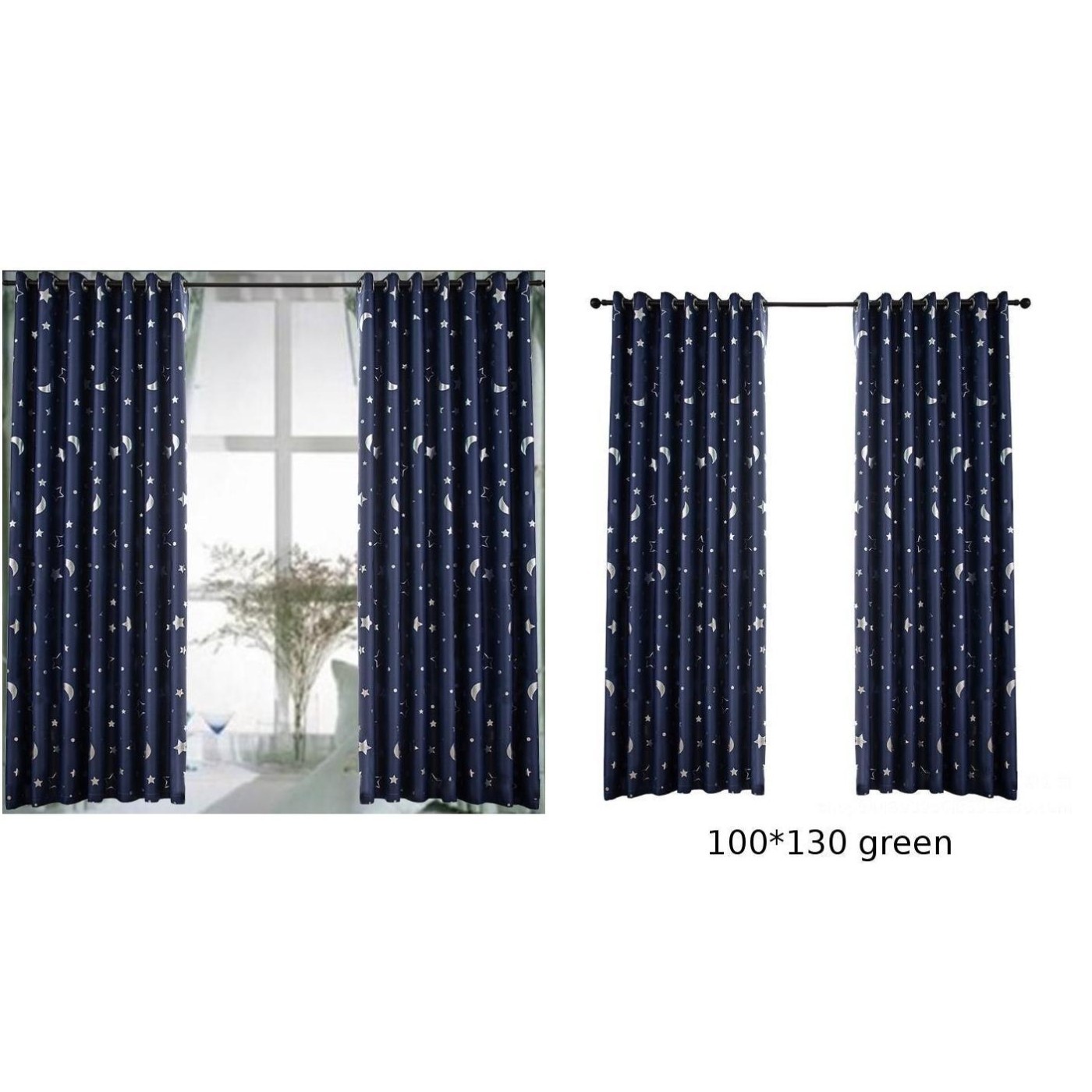 Living Room Curtains Stars Moon Curtains Interior Aesthetics Polyester Fabric