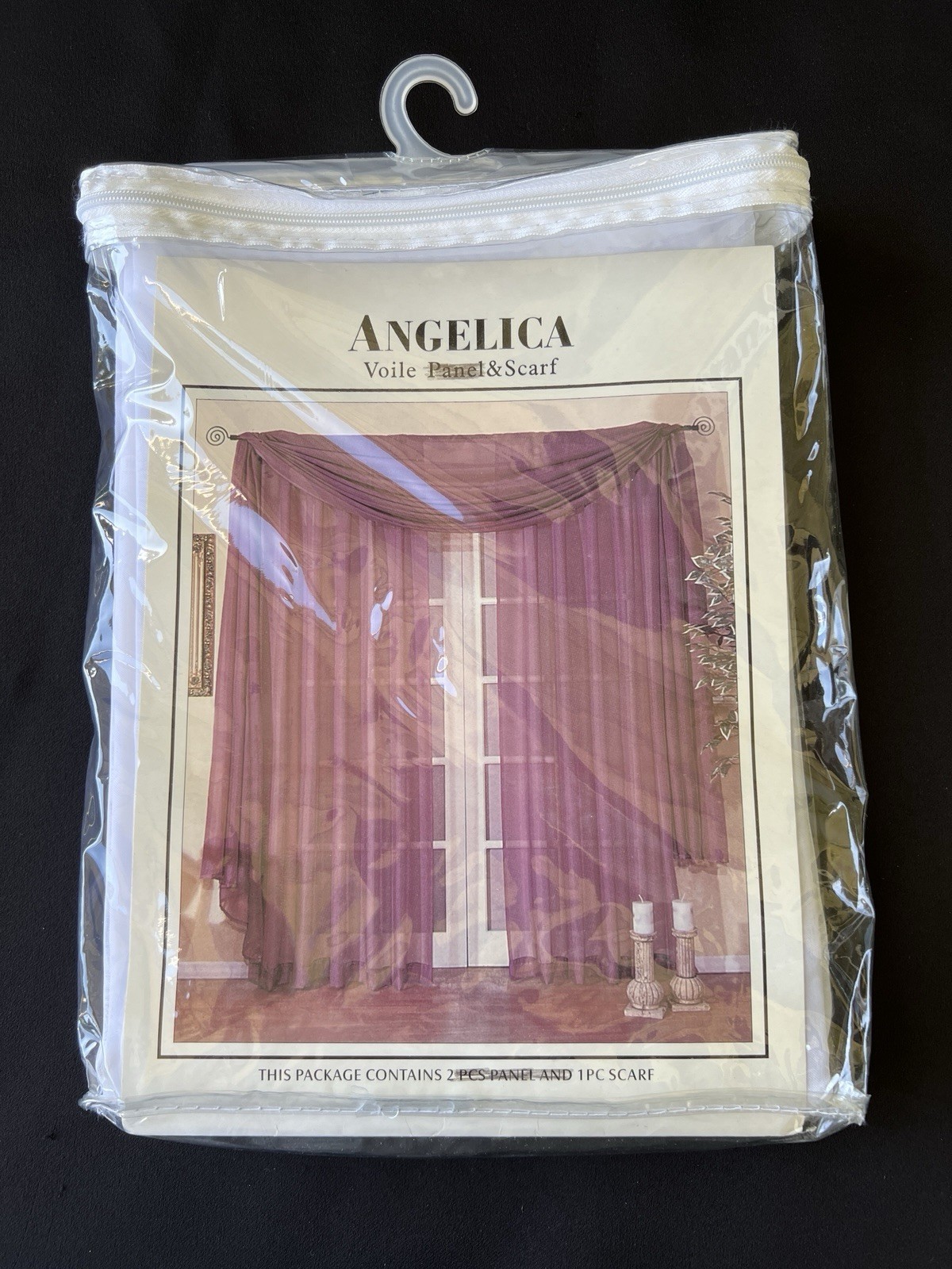 1 WHITE Piece Solid Voile Window Scarf Treatment See Through 28.5” x 144”