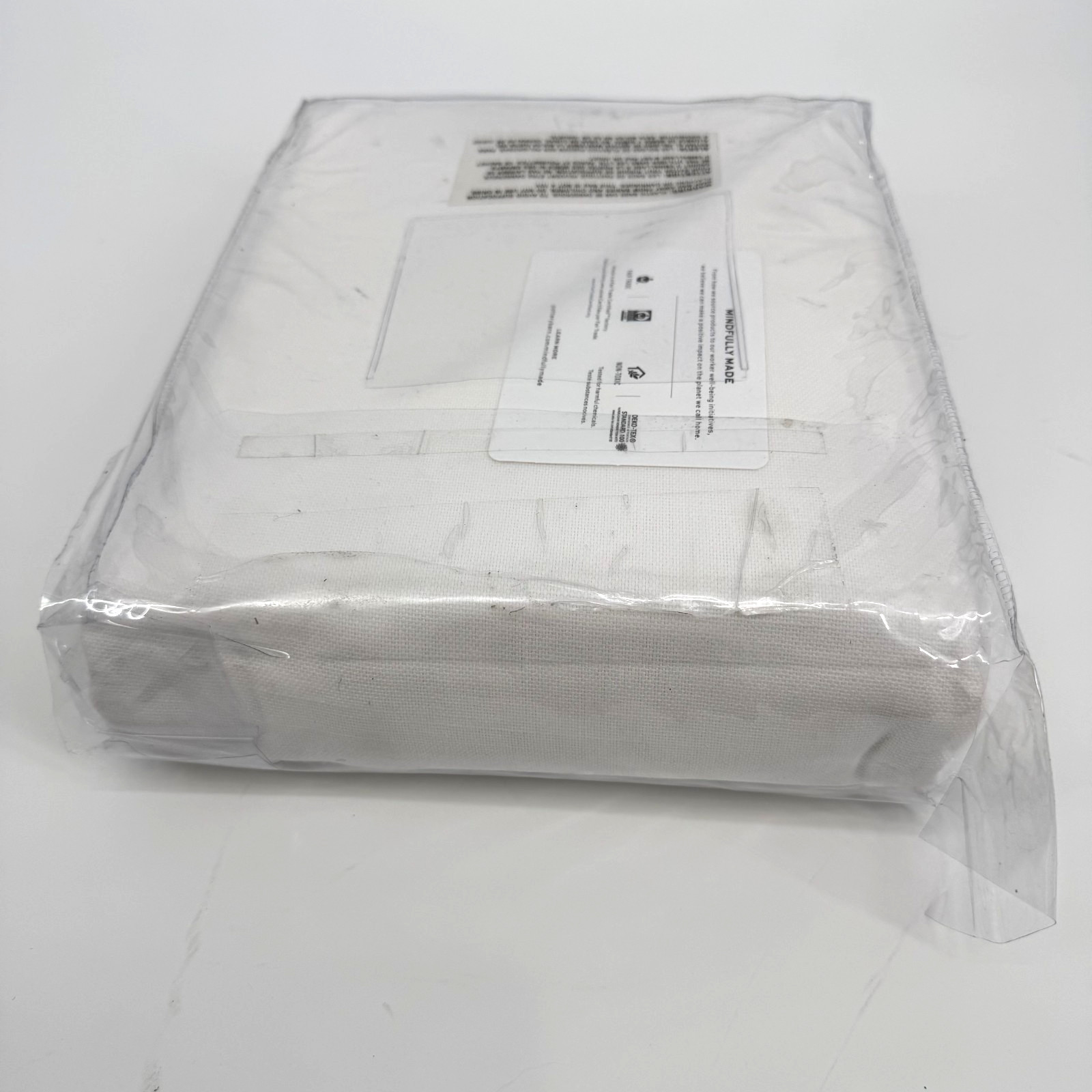 Pottery Barn 2-in-1 Pole Top Broadway Cotton Two Panels 50″ x 108″ White