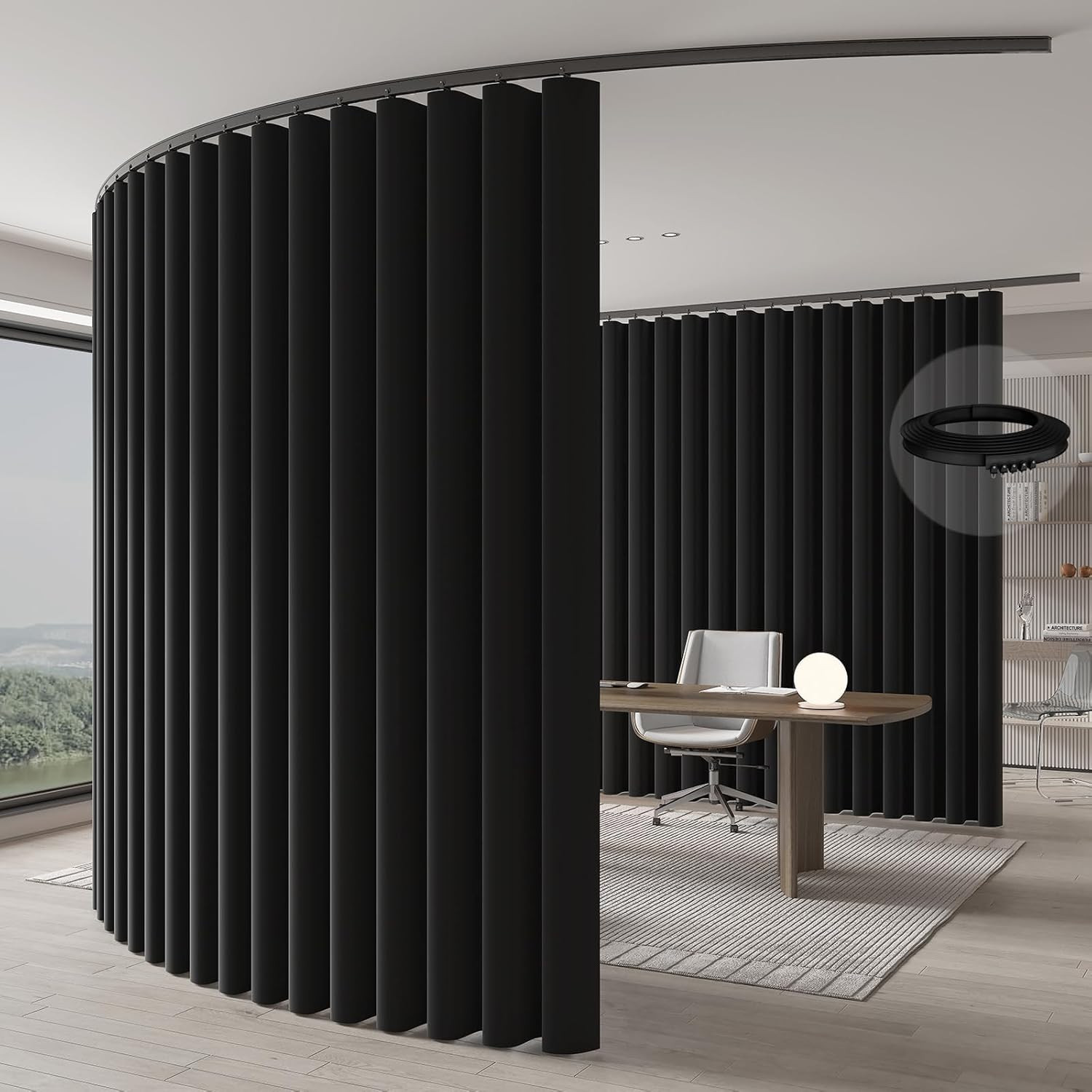 JILRON Room Divider Curtain Ceiling Curtain Track Set for Blackout and Privacy (