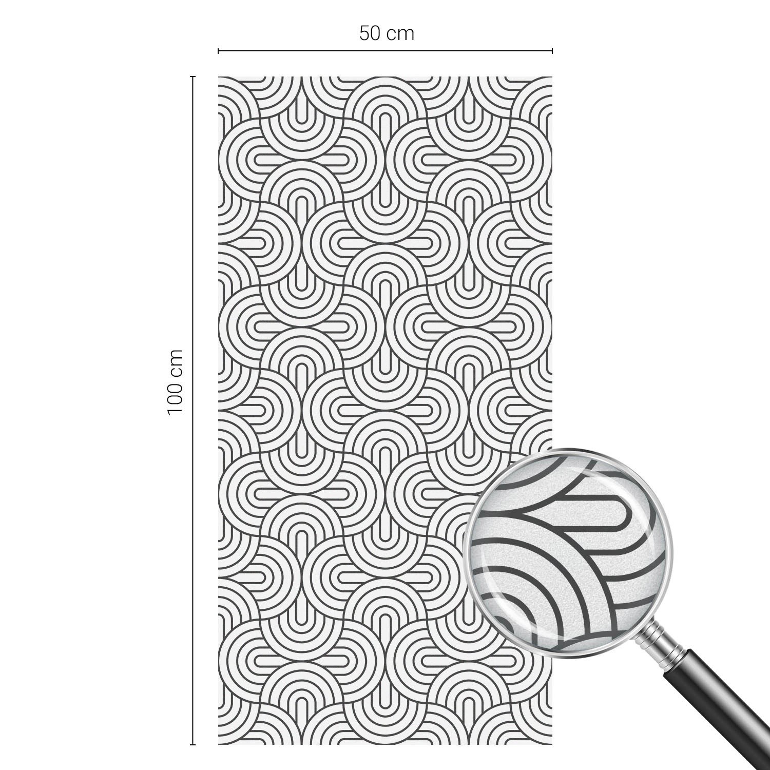 Frosted Privacy Window Film Privacy Geometric Semicircles Abstraction