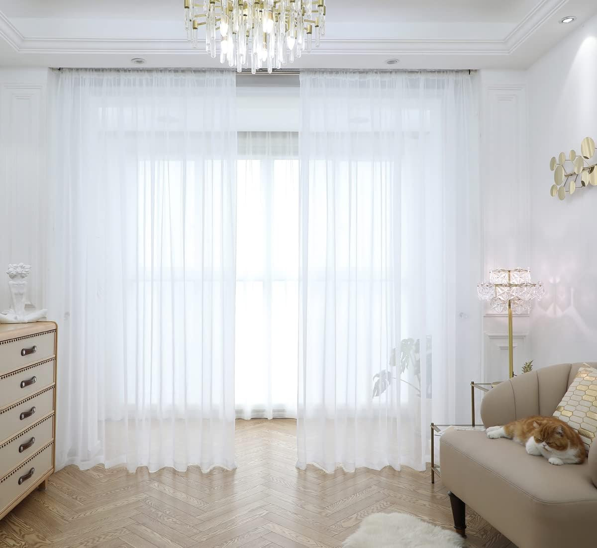 White Sheer Curtains 84 Inches Length 1 Panel Set Window Sheer White Curtains Ba