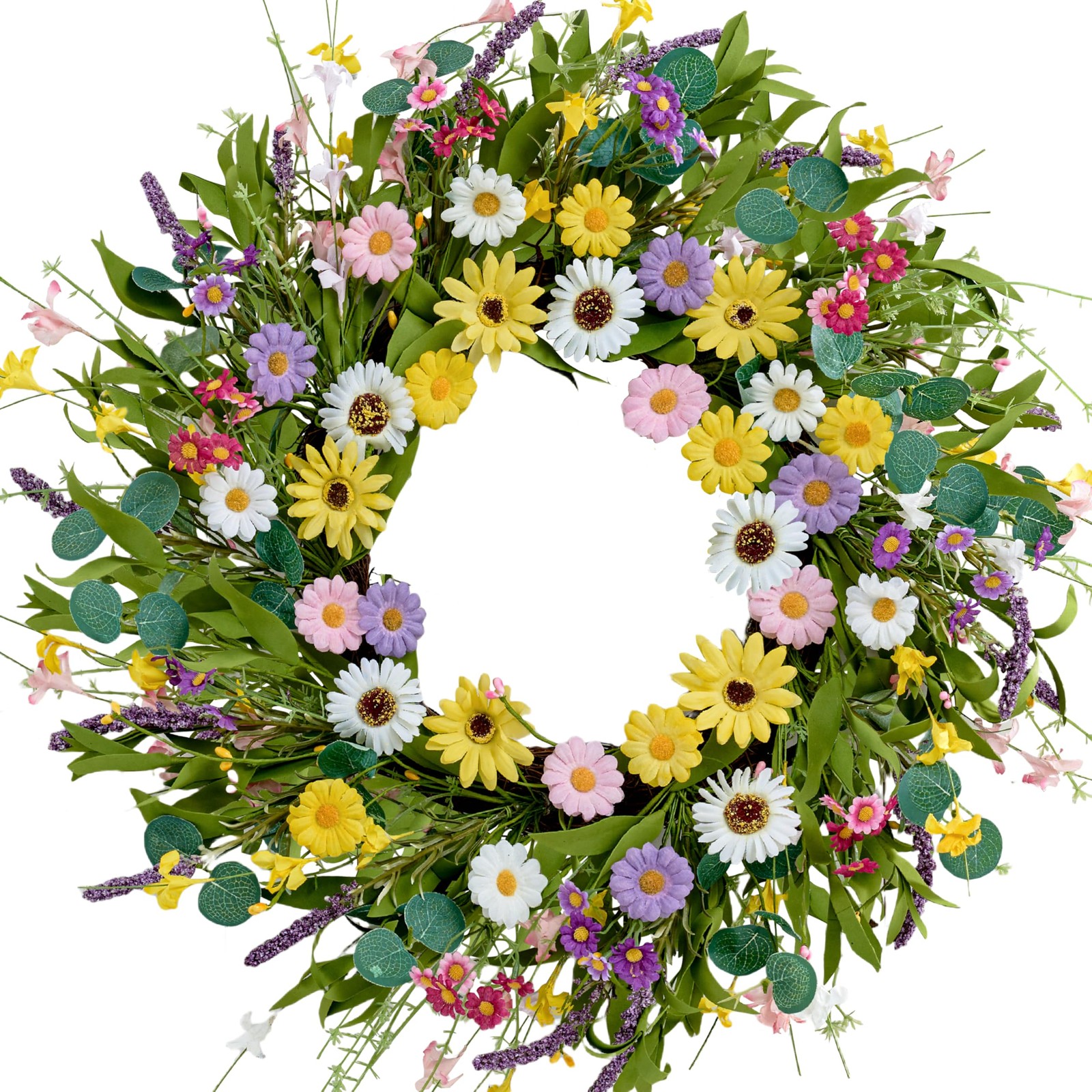 MAINGKAUNG Spring Wreath 22 Inch Artificial Summer 22inch, Multicolor