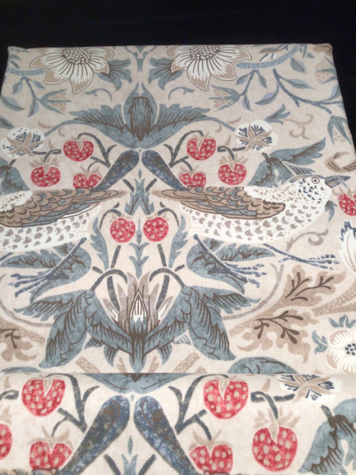 William Morris 2pc BLACKOUT Strawberry Thief Hessian Window Curtains 50×84 Heavy