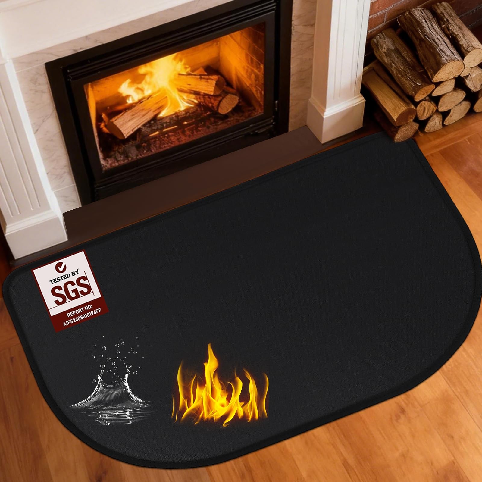 Fireplace Mat Fireproof, Small Hearth Rugs for Fireplaces Fire Resistant, Th