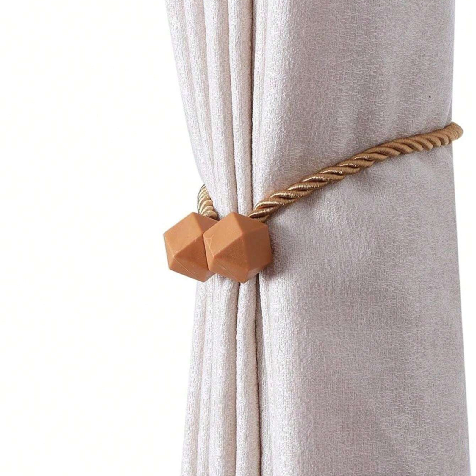 2X Magnetic Curtain Tiebacks Tie Backs Buckle Clips Weave Rope Holdbacks NEW
