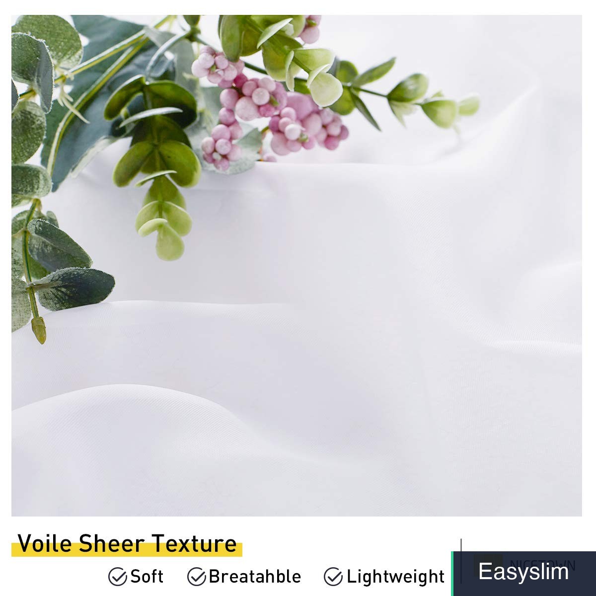 Outdoor Curtain 54×84 Waterproof White Sheer Grommet Panel Tieback