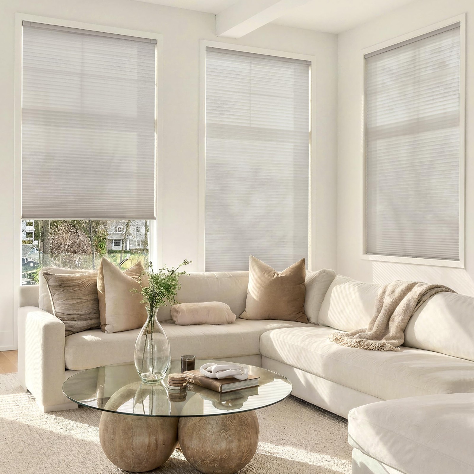 LazBlinds Cordless Cellular 20» W × 64» H, Light Filtering-dove Grey