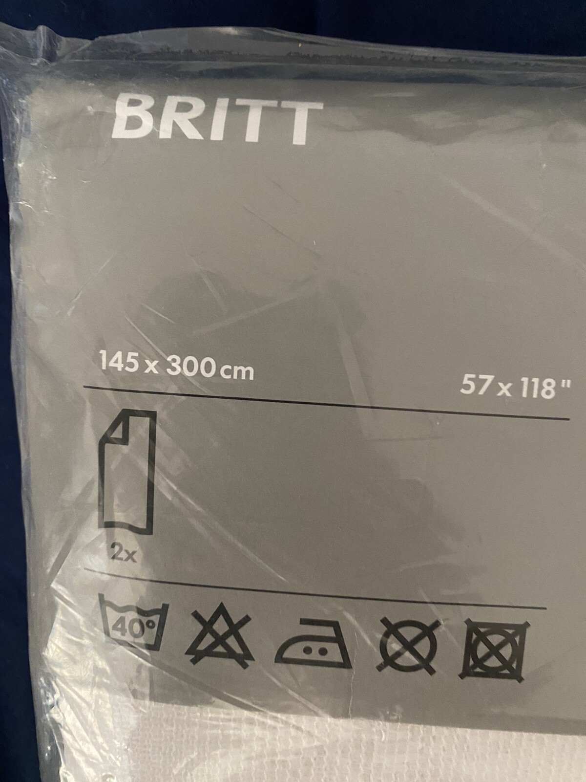 NEW Ikea Britt White Mesh Dotted Curtail Panels Set of 2 57” x 118” 57 X 118 NIP
