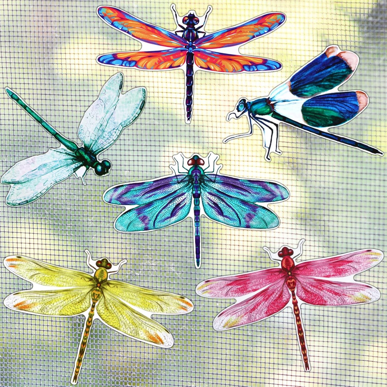 12 Pieces Dragonfly Screen Door Magnets Double Sided Screen Stickers Magnetic