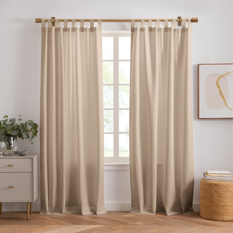 Elrene Home Fashions Rhodes Solid Indoor/Outdoor Window-Curtain Set 2 Panels 52