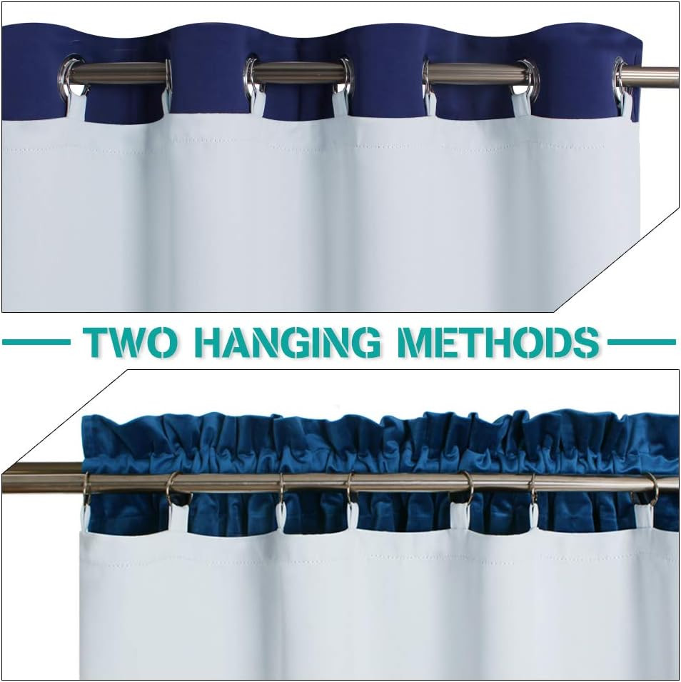 KGORGE Blackout Curtain Liners – Sun Light/Heat Blocking Liner Drapes, Blackout