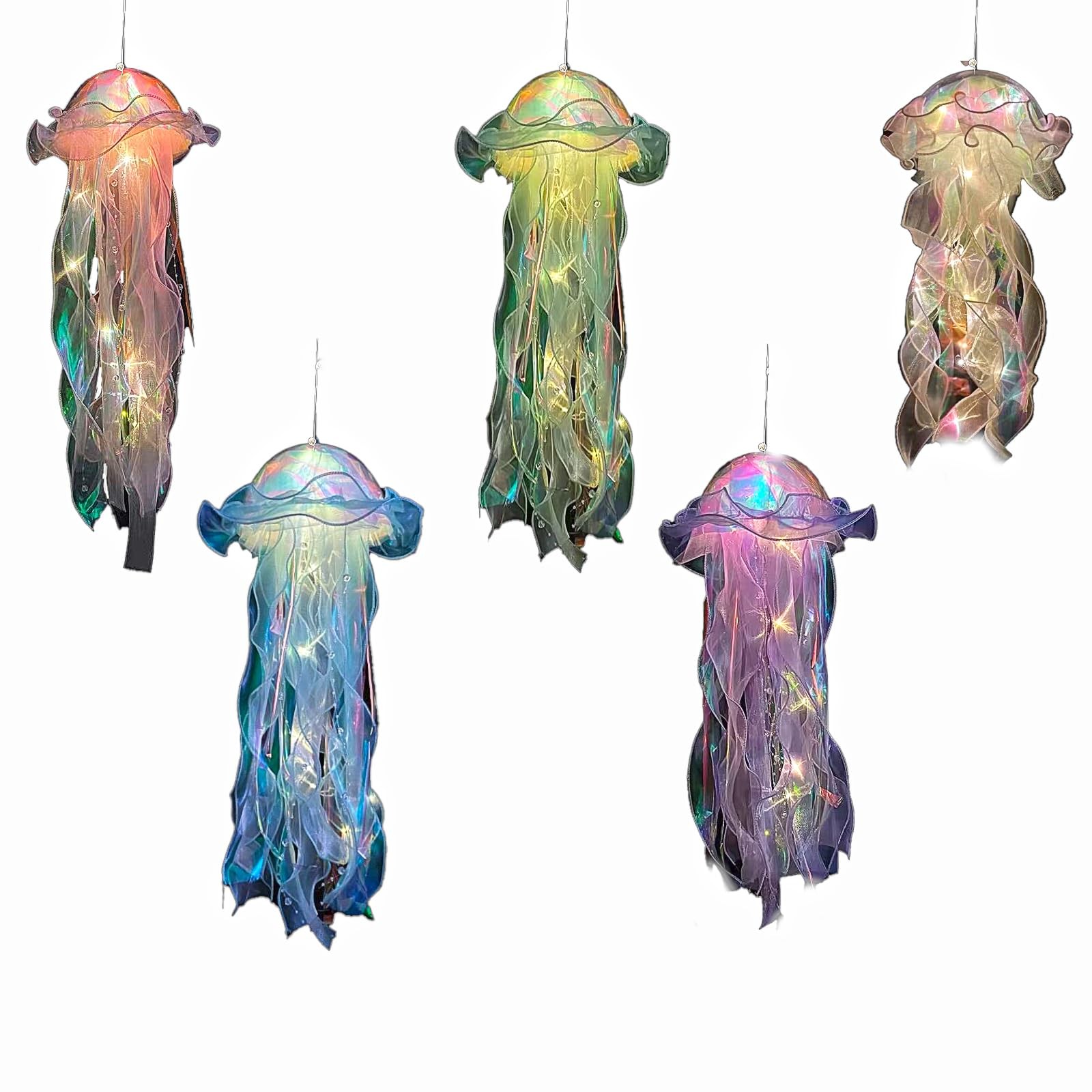 Jellyfish Hanging Decor,Room Decor, Set of 5,Under the sea Party Decorations,…