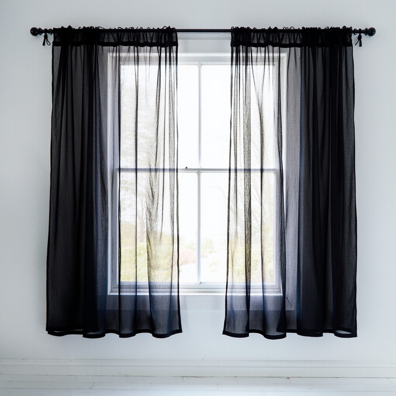 Weddecor Voile Curtain Set 1 Pair 2 Sliding Curtain Panels Lucy, Slot Top