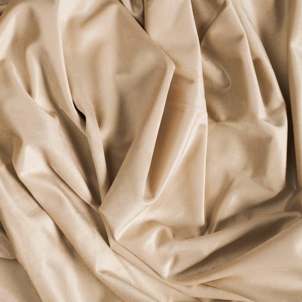 Premium Velvet Champagne Solid 50 In. W X 84 In. L Rod Pocket with Back Tab Room