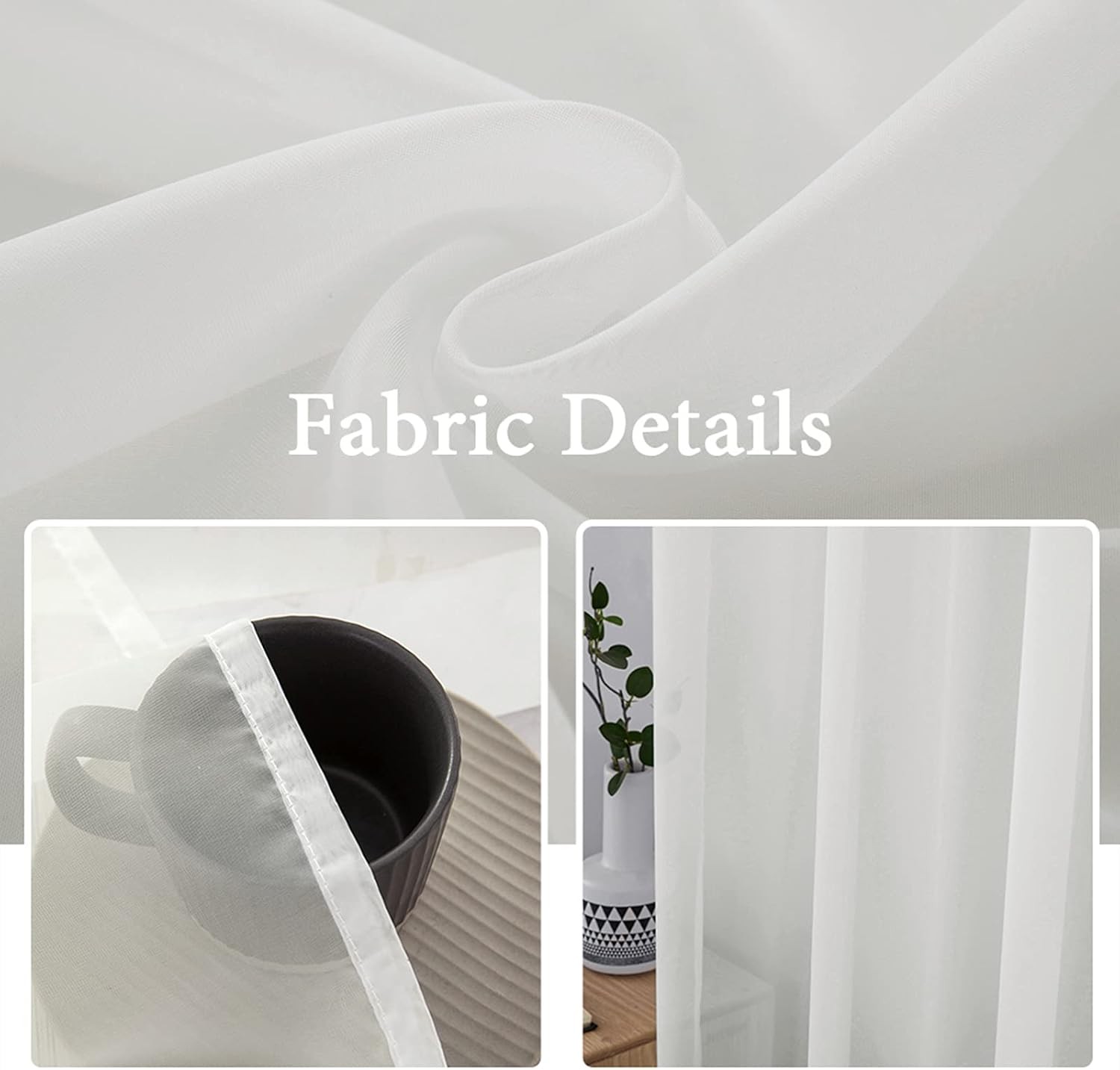 Sidelight French Door Curtains Set of 2 Light Filtering Window 25″W x 72″L