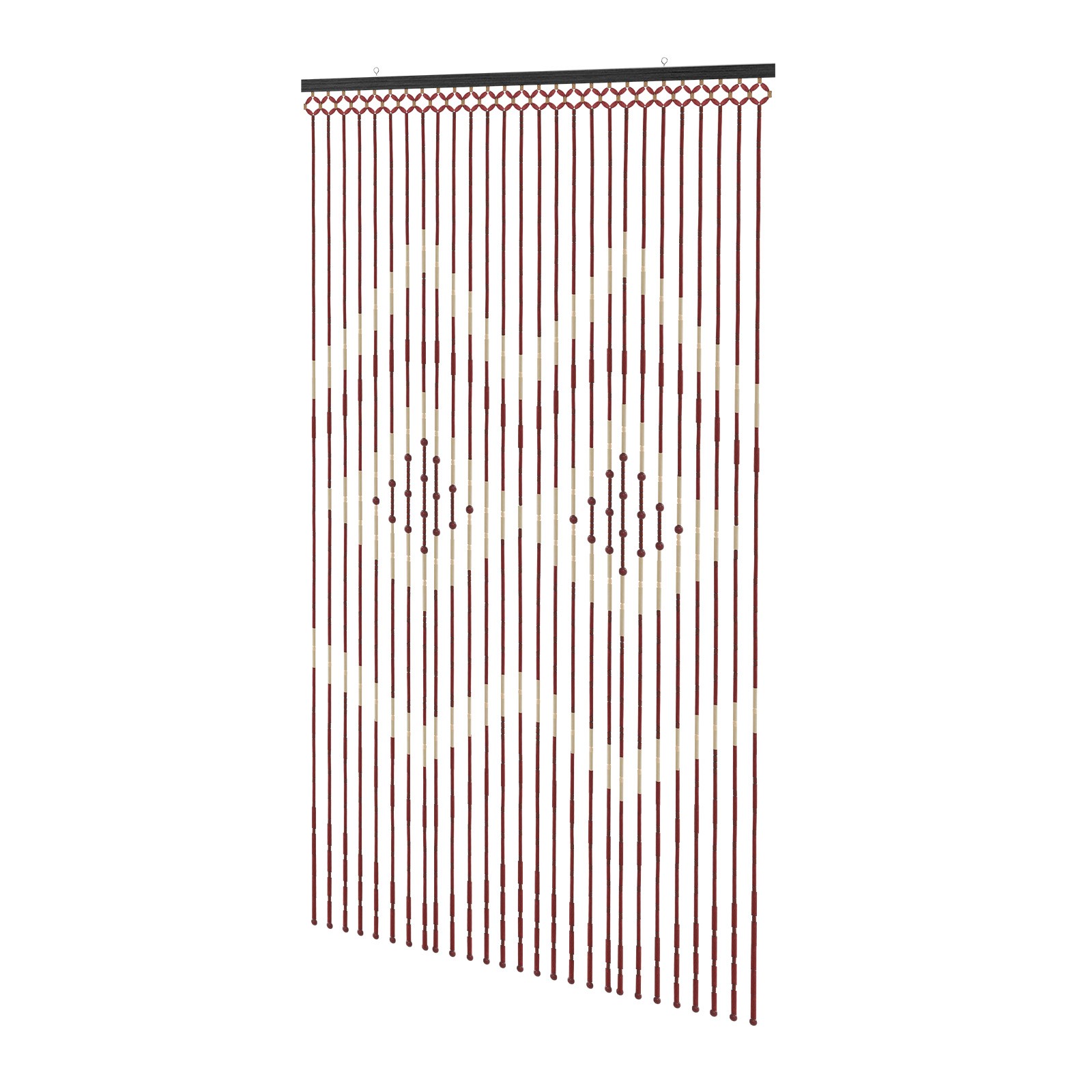 Natural Wood and Bamboo Beaded Curtain Fly Screen Porch Doorway For Bath Bedroom