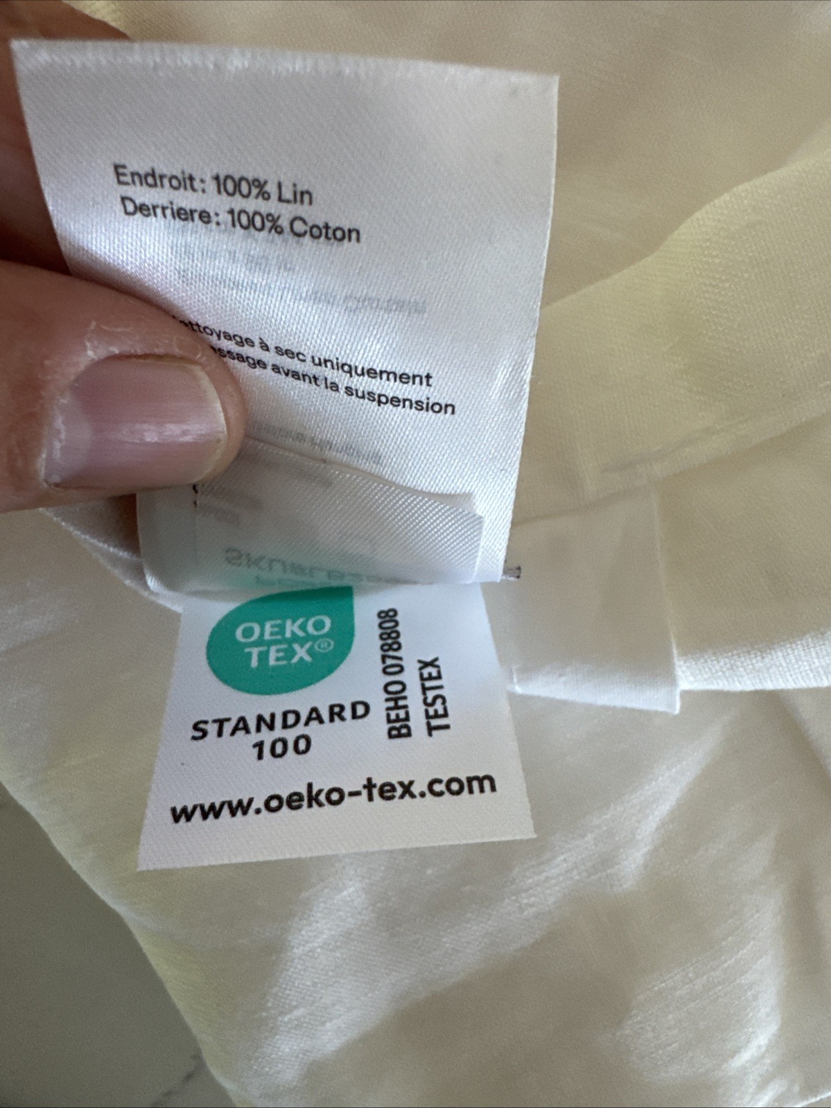 New Quince White 100% European Linen Curtain 1 Panel 48 x 96″ Light Filtering