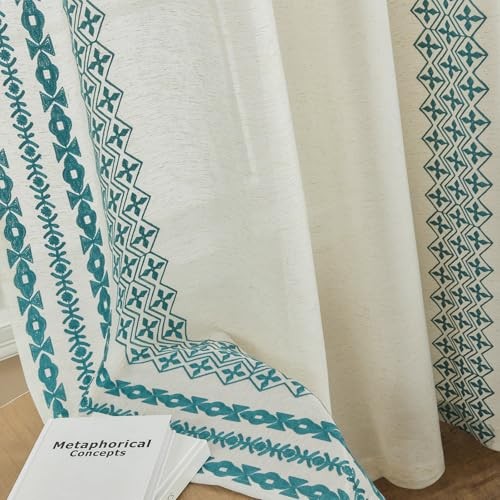 Curtains 108 Inches Long 2 Panels Sets for 52″W x 108″L (Pack of 2) Teal Blue