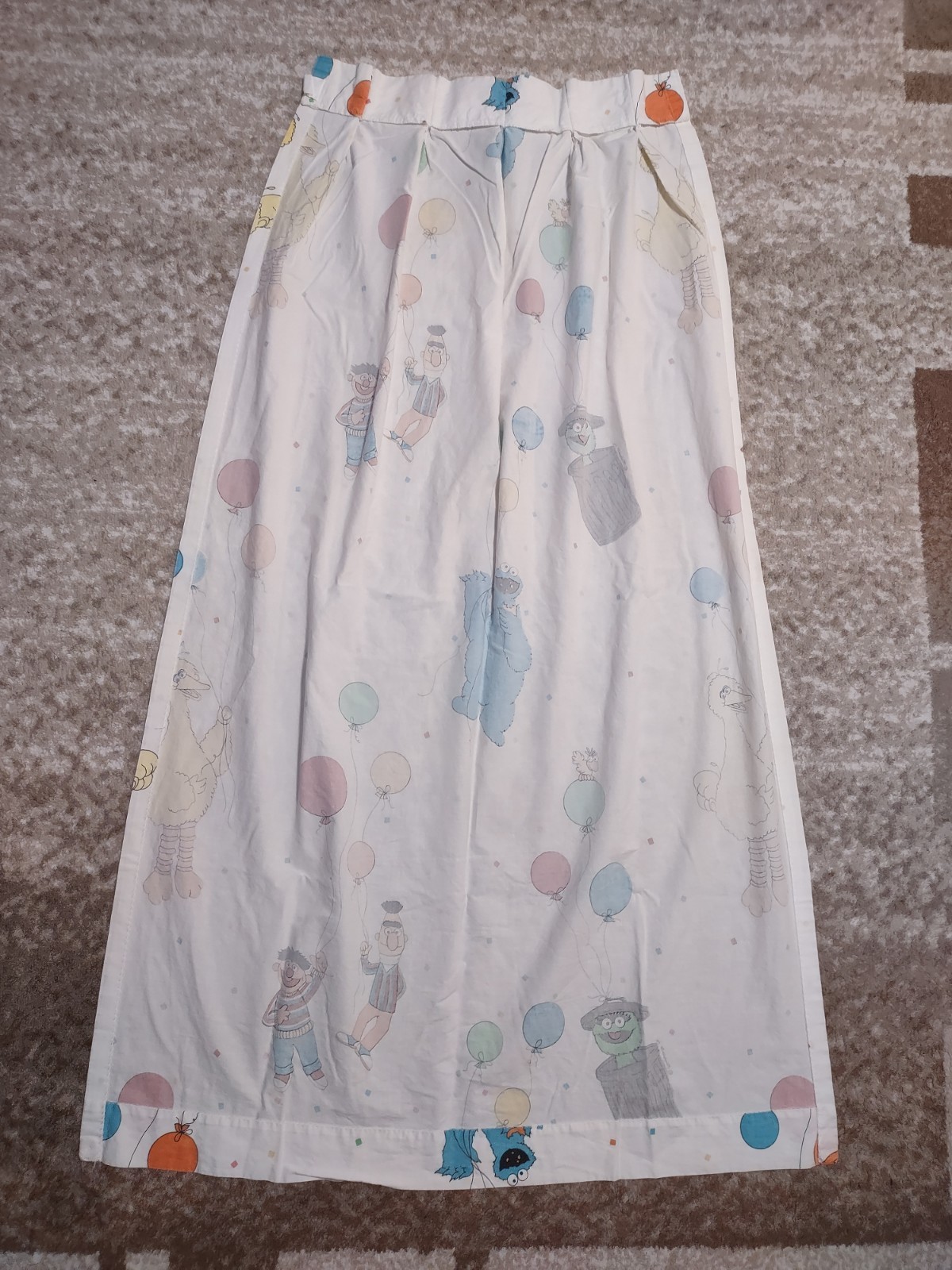 Vintage Weighted 90’s Sesame Street Curtain Panel Oscar Ernie Bert 62cm x 157cm
