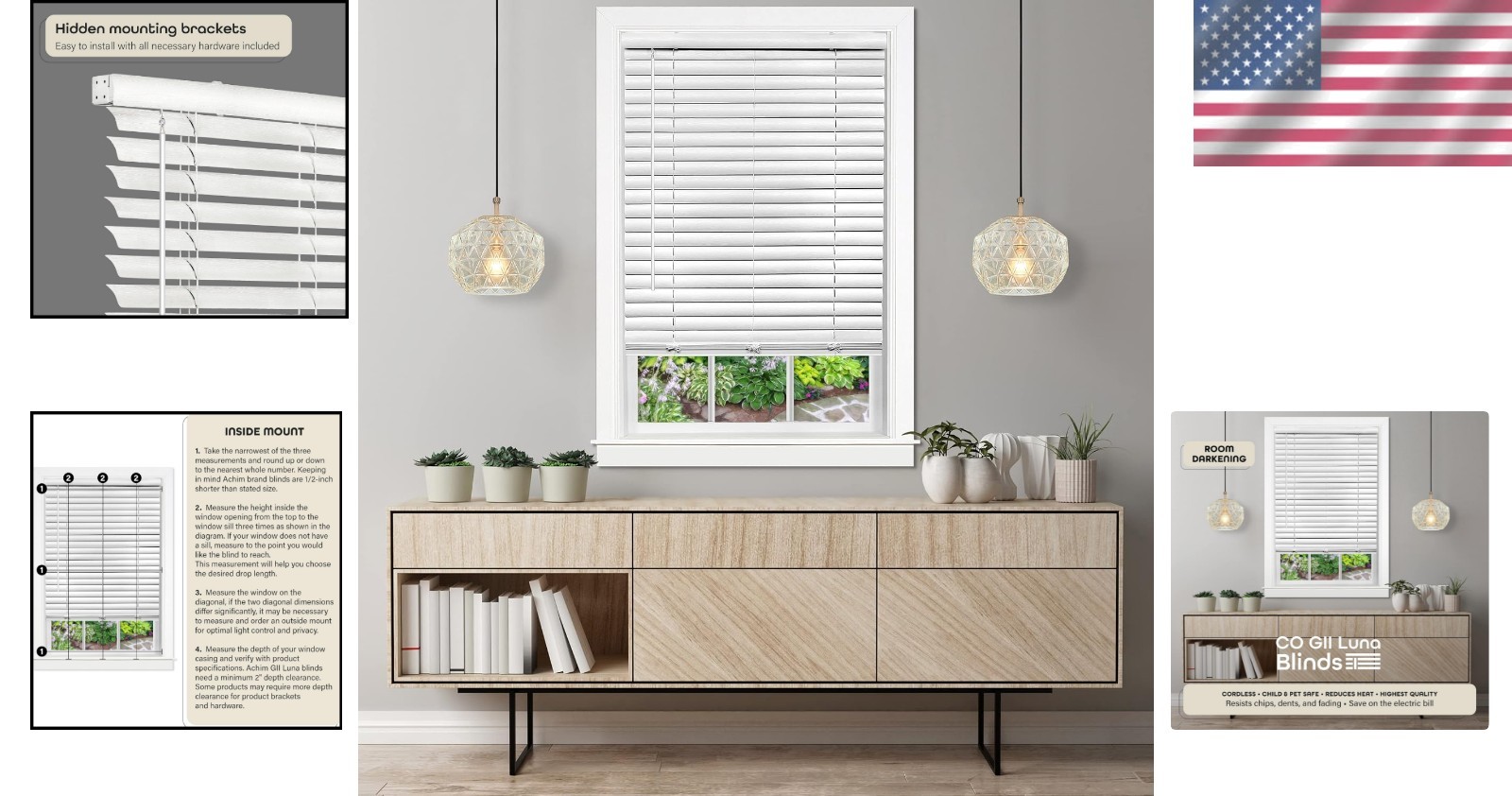 Privacy-Enhancing Cordless Vinyl Blinds – 35″W x 64″H – For Safe Indoor Ambiance
