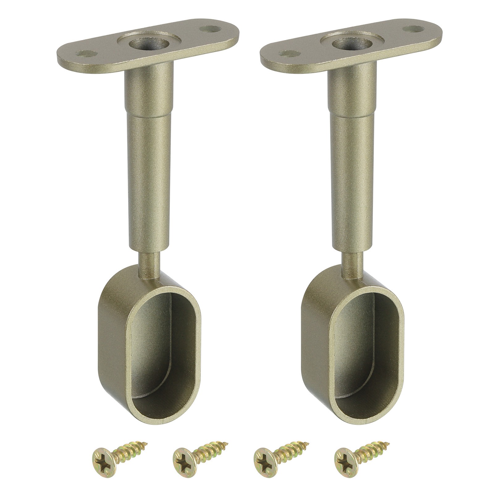 2 Pcs Oval Closet Shelf Bracket Wardrobe Rod Adjustable Half Though Pipe Bronze