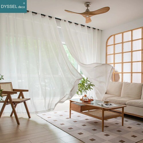 Modern Decorative Linen Home Linen White Sheer European Style Window Curtains