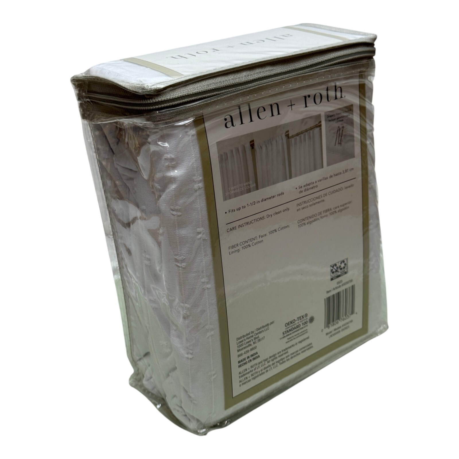 2PK – Allen + Roth 50 x 96 Shavano Ivory Linen Rod Pocket Curtain Panel, 5030759