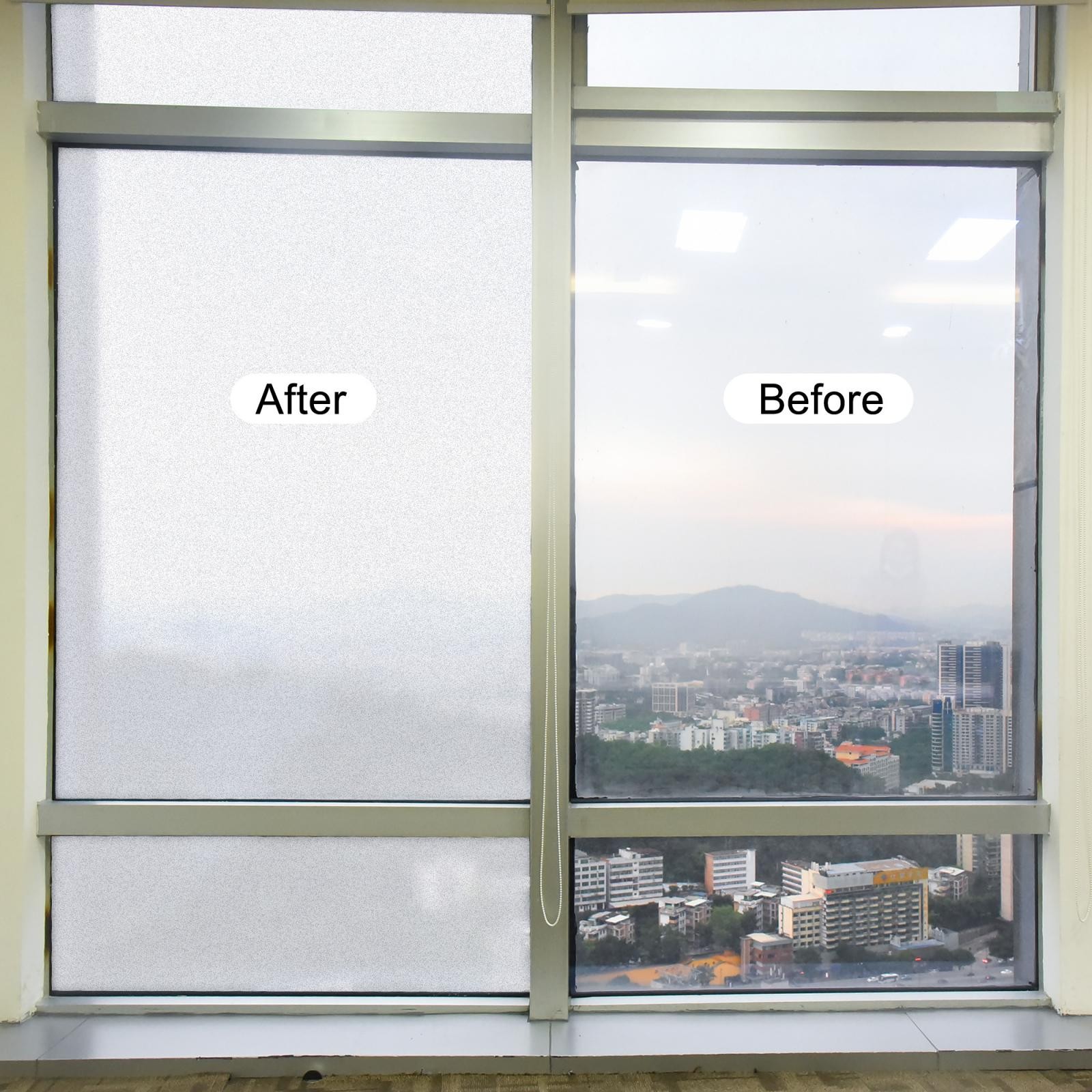 Privacy Window Film PVC Frosted 78.7″x11.8″ Covering for Bathroom Office Clear