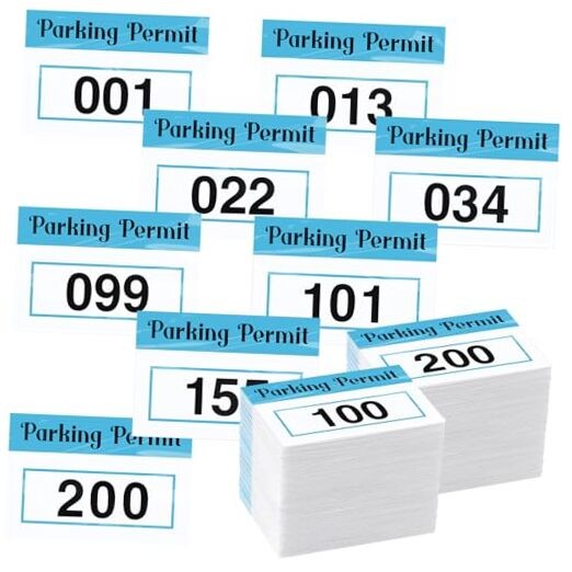 Pcs 2×3 Inch Parking Permit Stickers Static Window Stickers Classic 200 Blue