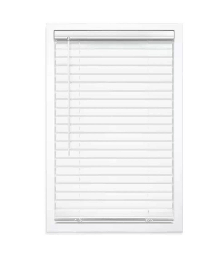 Stylewell 2” White Cordless Room Darkening Vinyl Blinds with 29 x 48