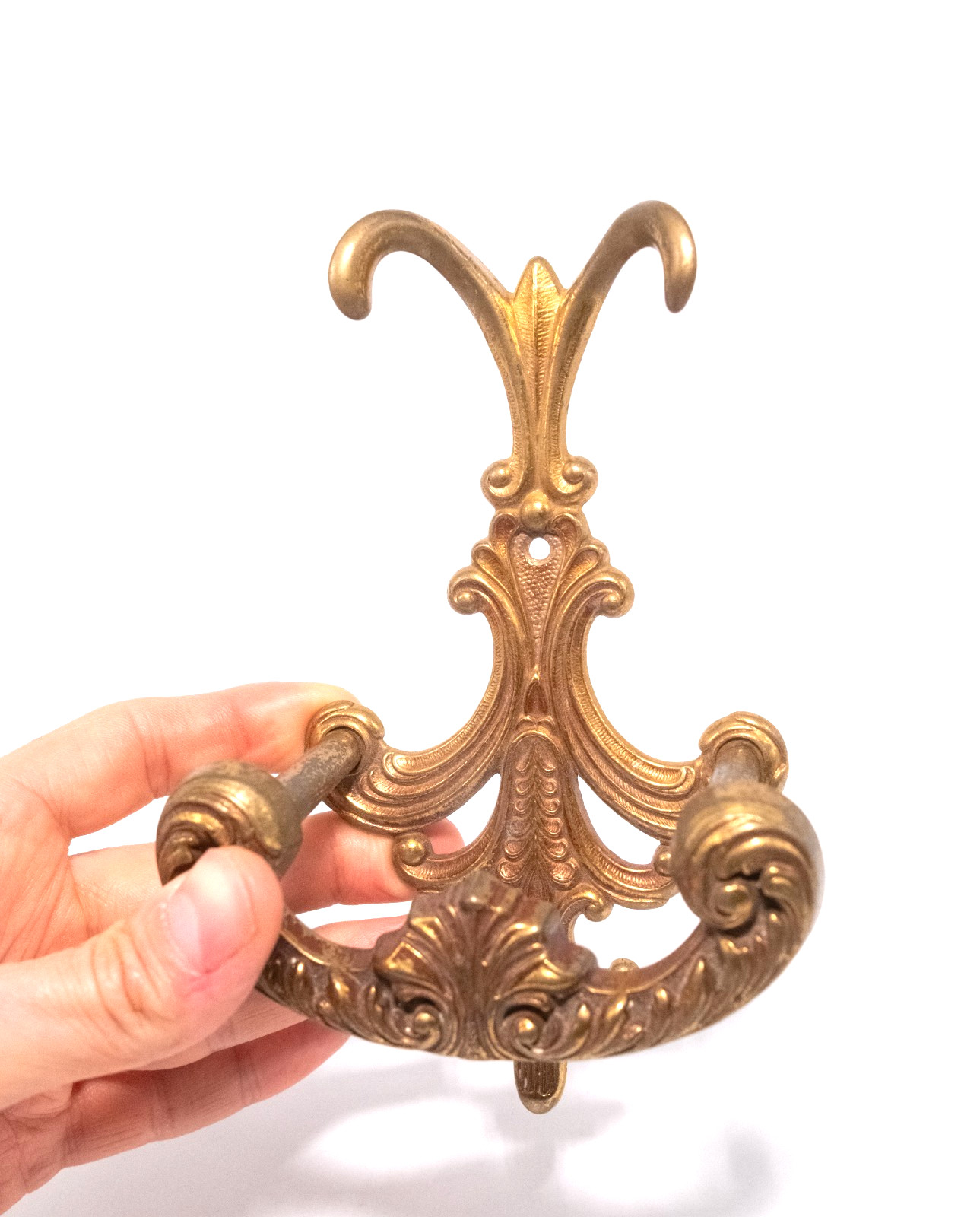 Tie Back Curtain Curtain Hooks, Rococo Baroque Italy Decorative Rake Vintage Brass