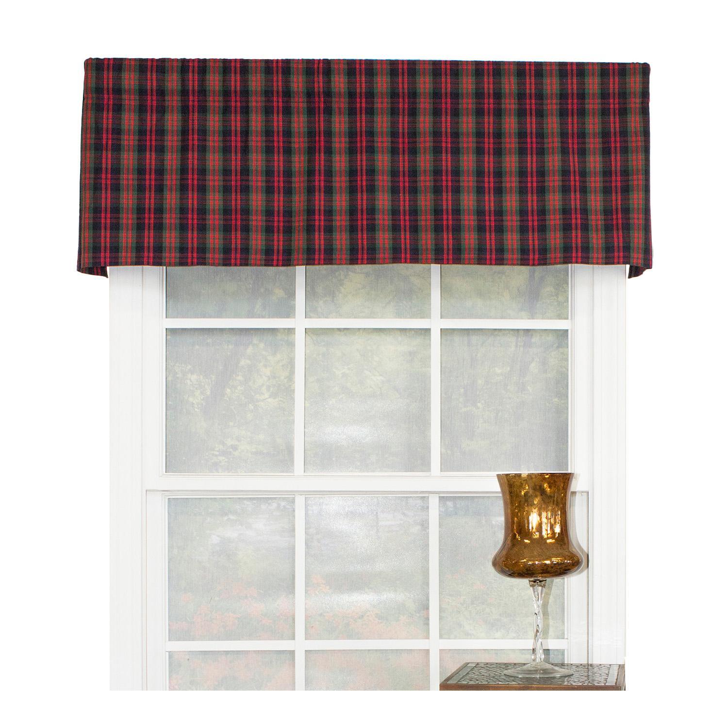 RLF Home Timeless Plaid Tailored Valnance for Windows 50″ x 14″ Multi