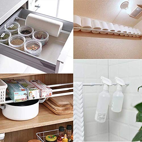 2 Pack Curtain Rod Adjustable 28-43 Inches，5/8″ Diameter， White，Small Short