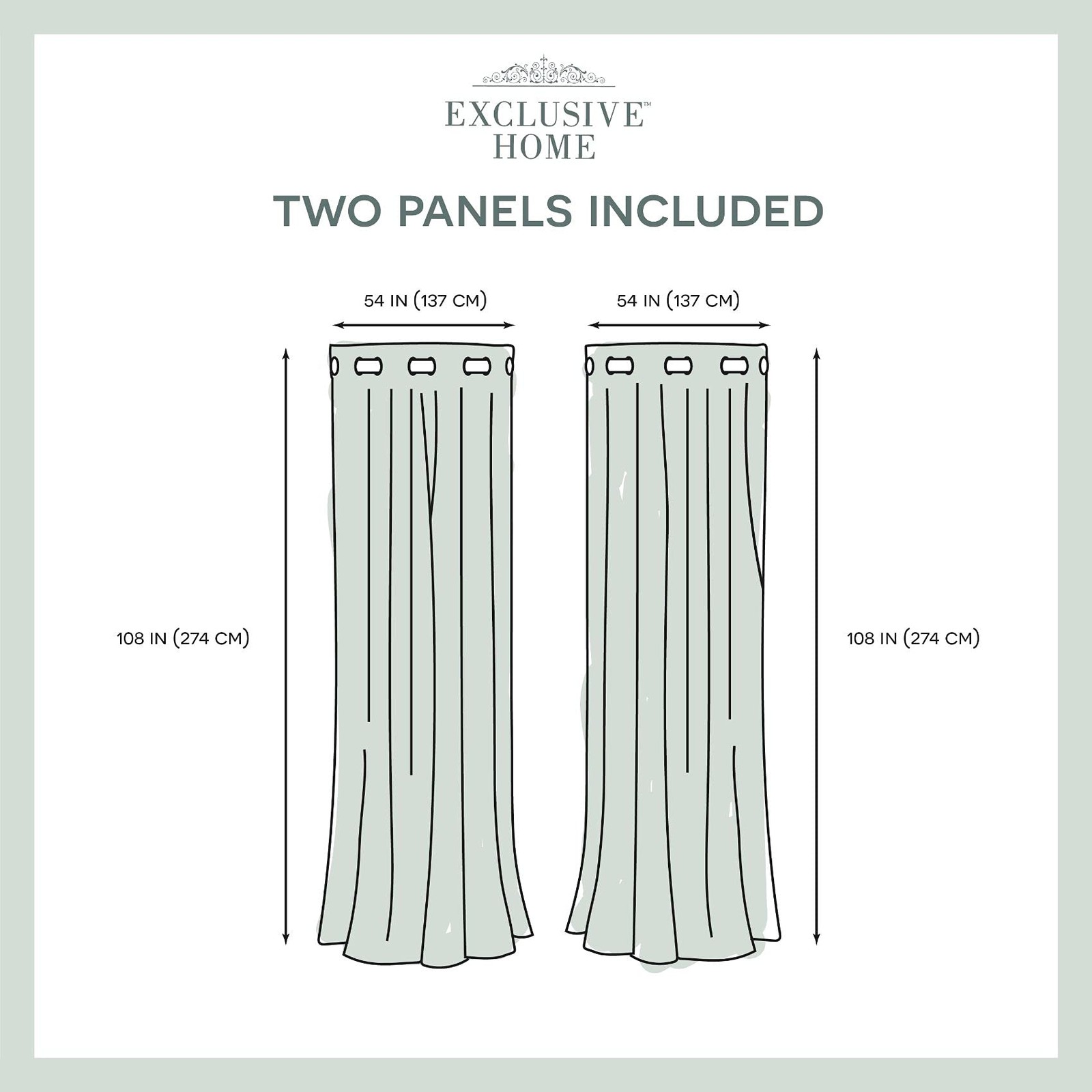 Exclusive Home Canopy Stripe Indoor/Outdoor Grommet Top Curtain Panel, 54″x10