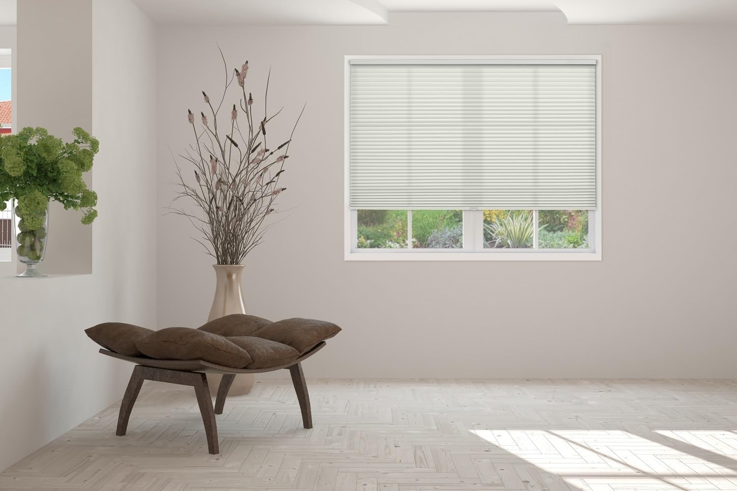Light Filtering Cellular Honeycomb Shade, 34″ W x 48″ H, White
