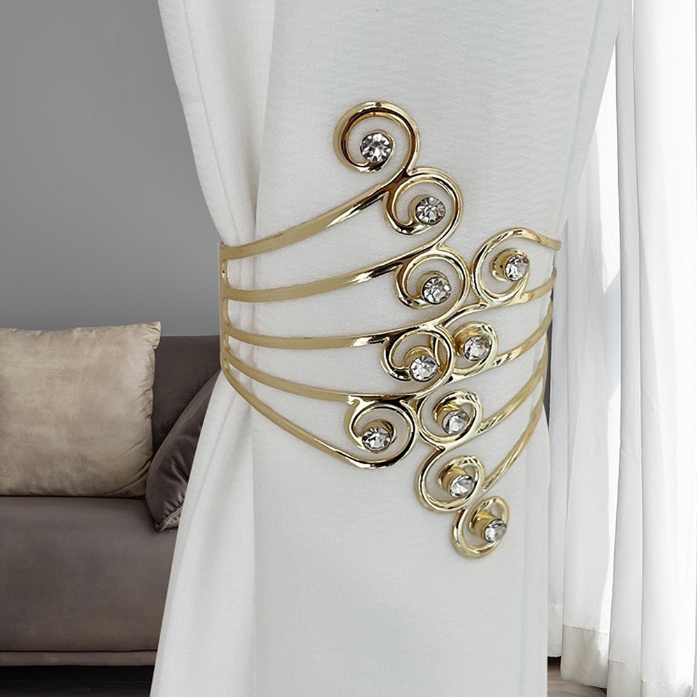 Quick Acting Reliable Stable Easy to Install 2PCS Classic Metal Curtain Tiebacks