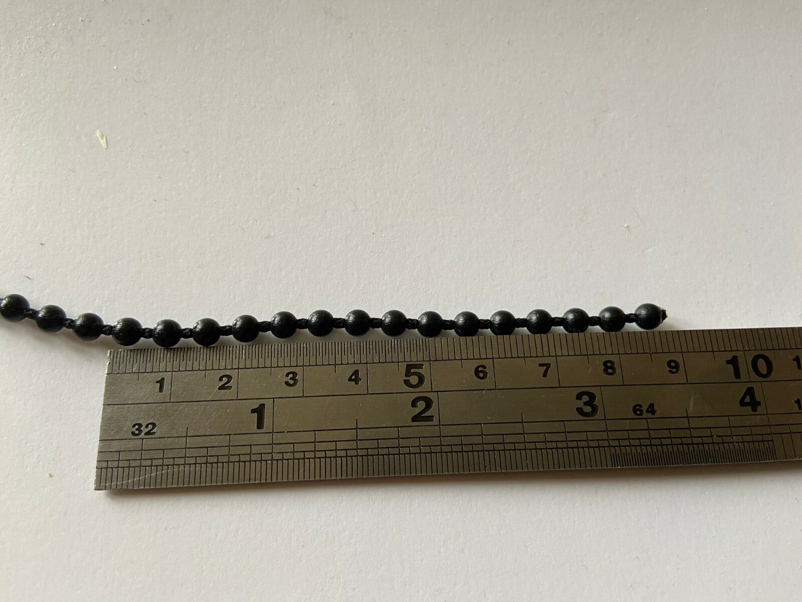 NUMBER #10 BALL BEAD BEADED CHAIN – 4.5MM – BLACK PLASTIC – 56″, 108″