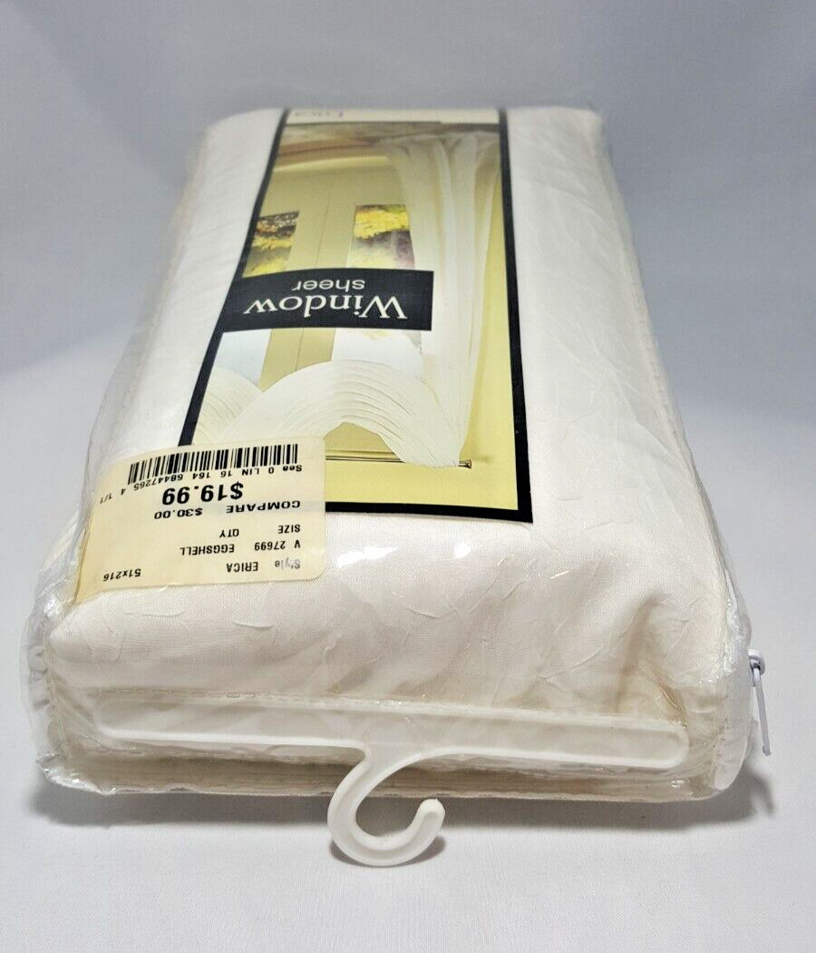 S. Lichtenberg & Co. Window Sheer Scarf Erica Eggshell 51″ W x 216″ L – 1 Pair
