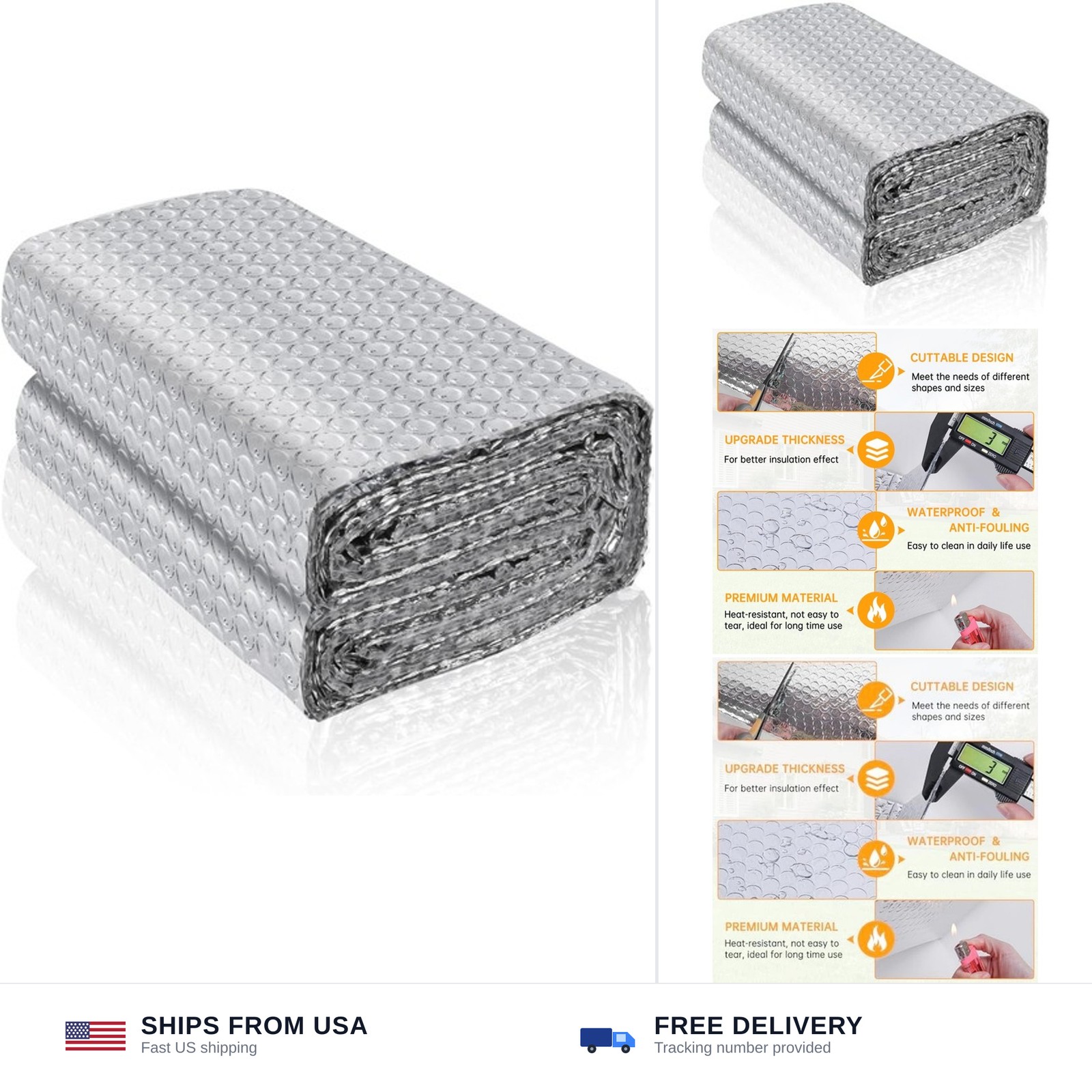 Reflective Foil Insulation, Double Reflective Bubble Insulation Sheet, Alumin…